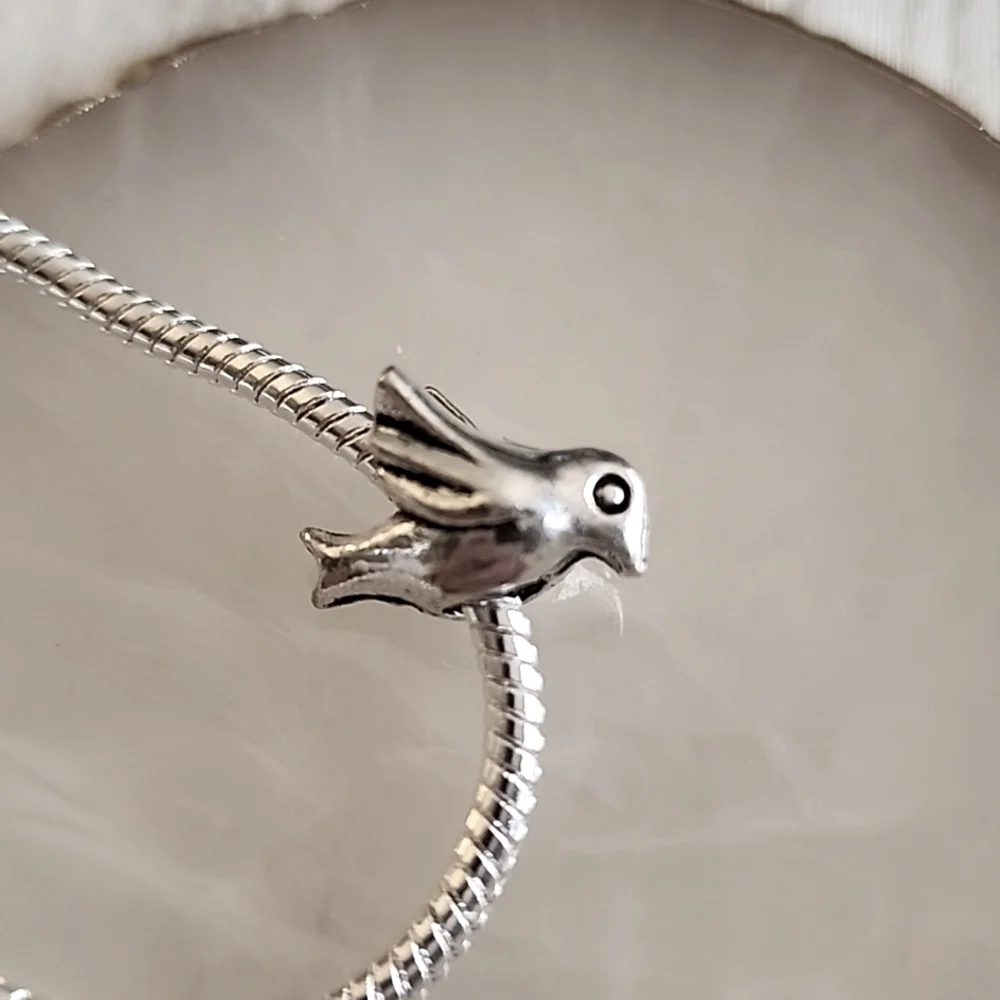 Bird Charm for European Style Bracelets Fits Pandora Systems - Picture 2 of 3